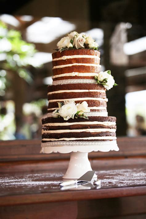 Naked Wedding Cakes Polka Dot Wedding