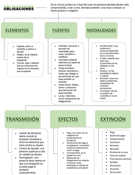 Elaborar Un Cuadro Sinoptico De Las Obligaciones De Cada Sujeto The