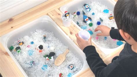 Winter Wonderland Toddler Sensory Table Play Activity - Mom Money Kids