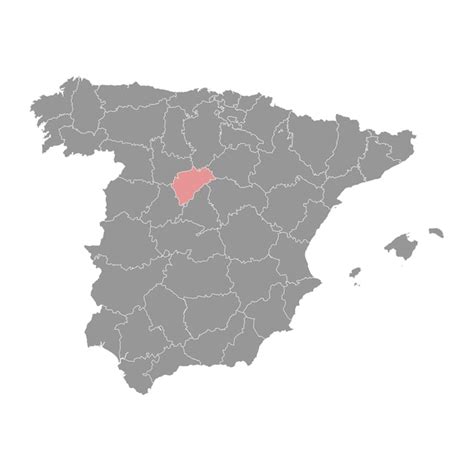 Mapa de la división administrativa de la provincia de Segovia en España