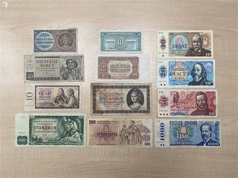 Sammlung Banknoten Tschechoslowakei 12 Stück Canton Bâle Ville tutti ch