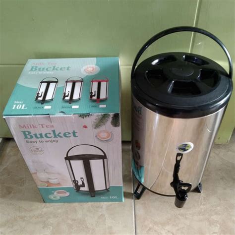 Jual Water Jug Drink Jar Milk Tea Bucket Stainless Steel 10L Polos SA