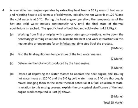 Solved A Reversible Heat Engine Operates By Extracting Heat Chegg