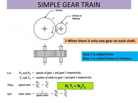 GEAR TRAIN BASIC CONCEPTS AND WORKING PRINCIPLE PPT