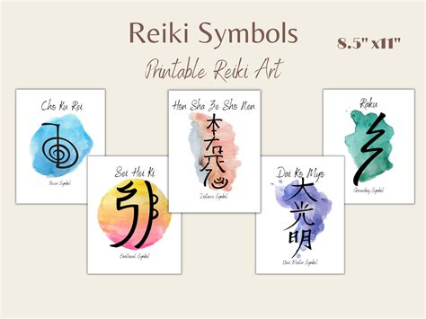 REIKI SYMBOLS for Reiki Healing, Reiki Wall Hanging for Spa Studio ...