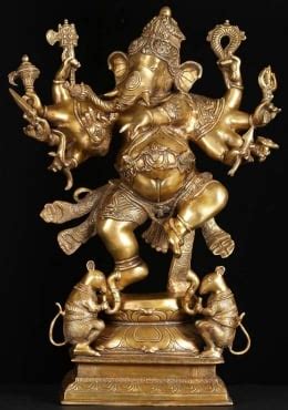 Brass Ganesh Statue With Siddhi Who Represents Success Buddhi Who