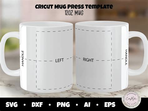 12oz Cricut Mug Press Template Full Wrap Mug Press Template 12oz