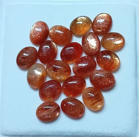 St Ck Lot X Mm Oval Form Natur Sonnenstein Cabochons Echter