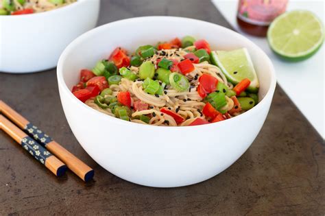 Easy Tahini Noodle Bowl With Edamame Oat Sesame