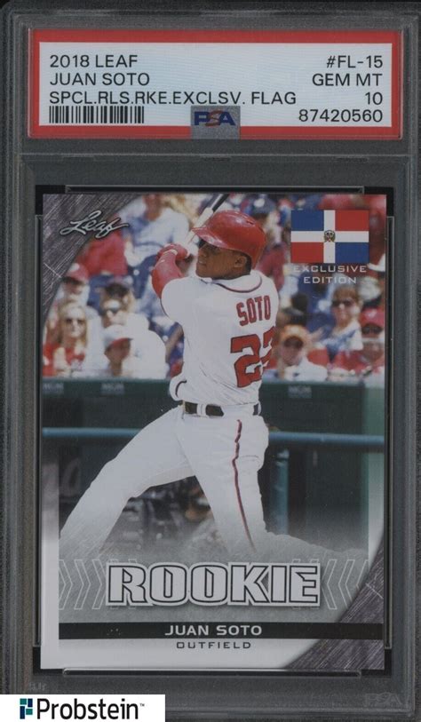 Leaf Special Release Rookie Exclusive Flag Fl Juan Soto Rc Psa