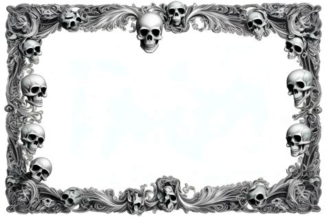 Ai Generated Skull Border Frame Illustration Stock Photo At