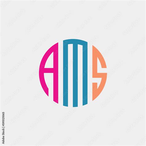 ams letter logo design  white background vector image ams letter