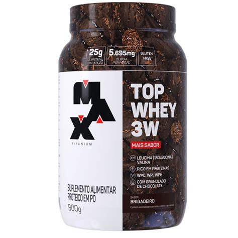 Top Whey W Mais Sabor G Brigadeiro Max Titanium Otimanutri