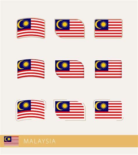 Premium Vector Vector Flags Of Malaysia Collection Of Malaysia Flags