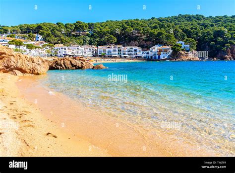 Amazing Beach In Tamariu Fishing Village Costa Brava Spain Stock