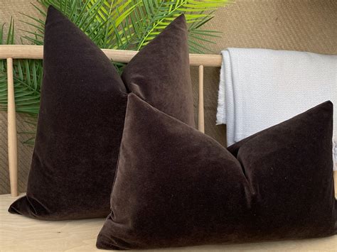 Dark Brown Velvet Pillow Cover Soft Velvet Pillow Cushion Brown