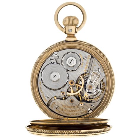 Hamilton Hunter 14k Yellow Gold Pocket Watch 1886 Watch Museum