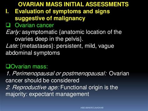 Initial Evaluation And Referral Guidelines For Management Of Pelvic O