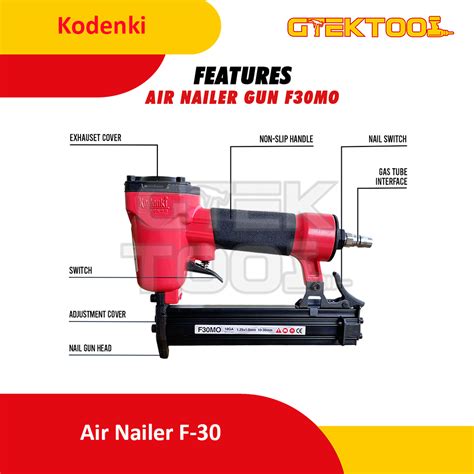 Kodenki Mesin Paku Tembak Lurus F30 Staples Angin Air Nailer Gun F 30