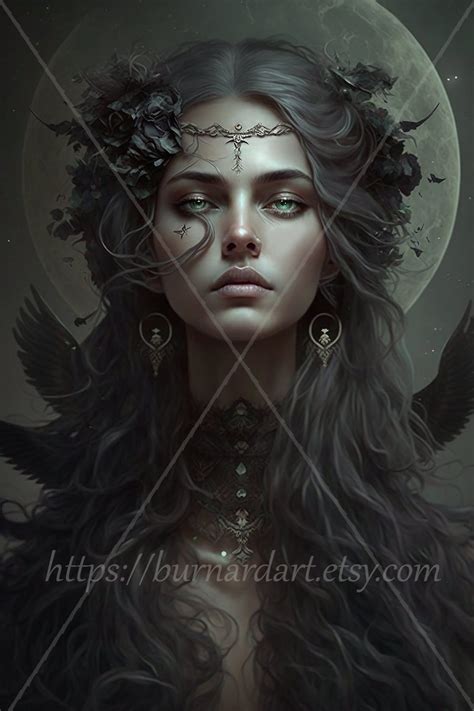 Black Moon Lilith Digital Download Astrology Zodiac Ai Art Print