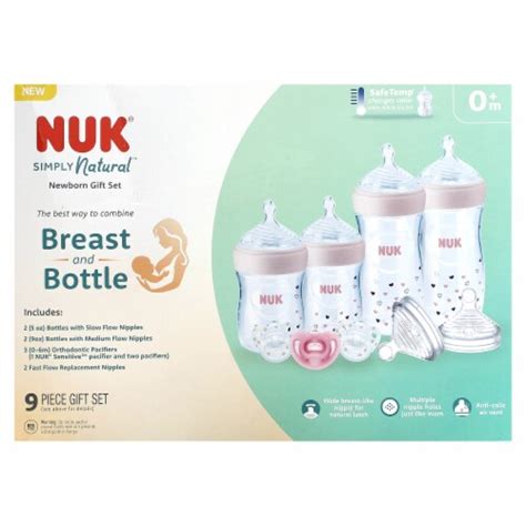 Nuk Simply Natural Baby Bottles With Safetemp T Set Pink Includes