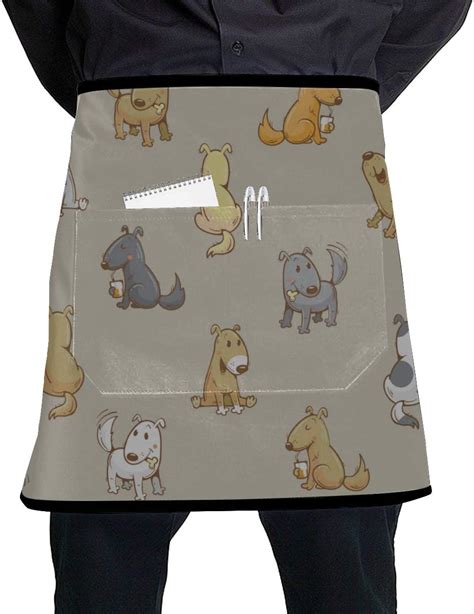 Damen Taille Schürze Cartoon Lustige Hunde Nette Welpen Kochen Taille