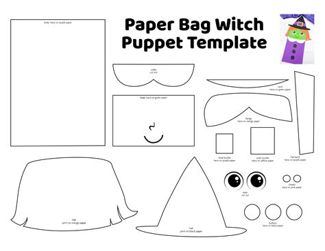 Paper Bag Halloween Puppets Printables