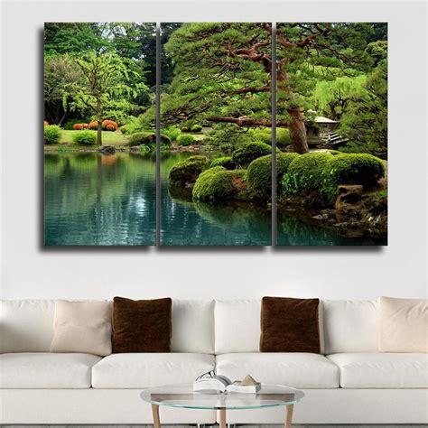 Japanese Garden Multi Panel Canvas Wall Art Japanesegardendesignstones