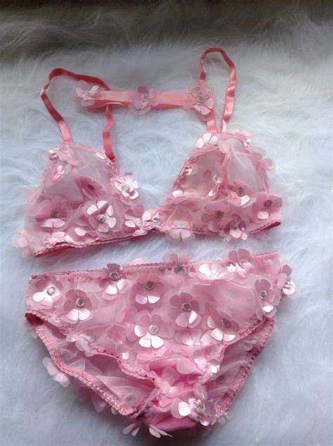 Sakura Pink Lingerie Set Etsy