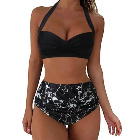 Fvwitlyh Women Bikini Women High Waisted Bikini Set Sexy Triangle Two