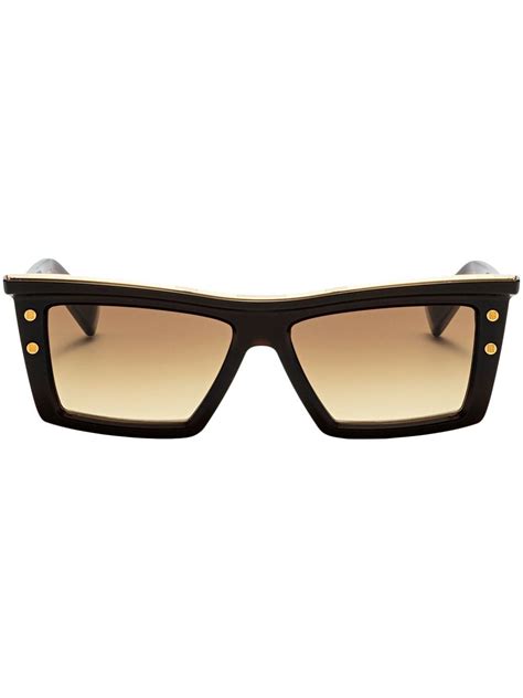 Balmain Eyewear B Vii Square Frame Sunglasses Black Farfetch