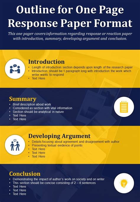 Outline For One Page Response Paper Format Presentation Report Infographic Ppt Pdf Document