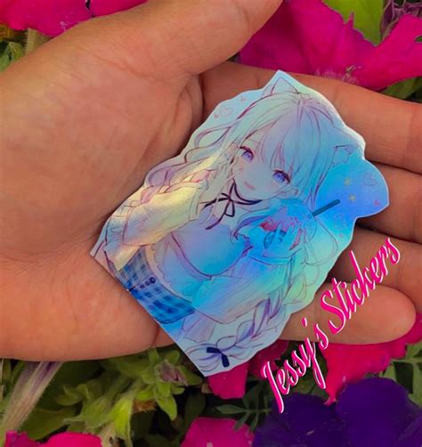 Holographic Anime Sticker Etsy