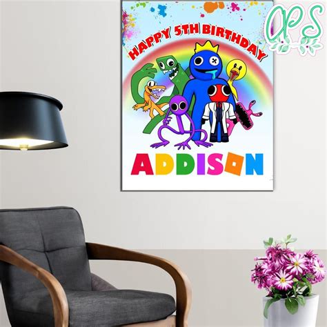 Rainbow Friends Roblox Birthday Welcome Sign Digital File Printable DIY