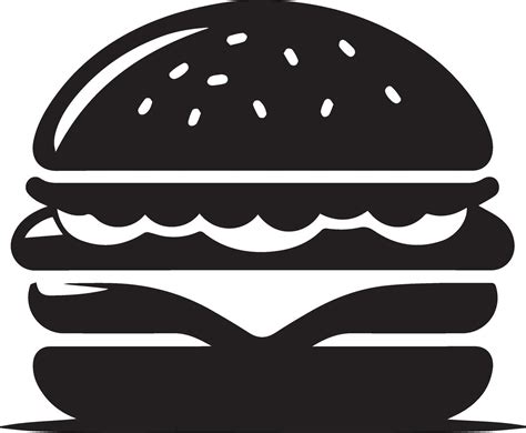 Burger Silhouette Illustration On White Background Burger Logo