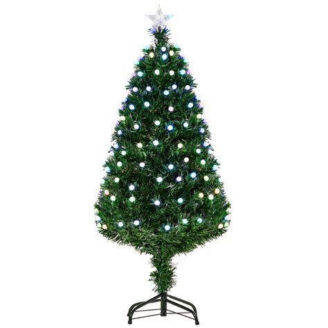 Sapin de Noël artificiel lumineux LED fibre optique multicolore Leroy