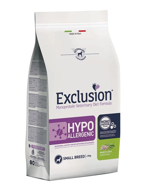 Exclusion Hypoallergenic Small Breed Insetti E Piselli Kg