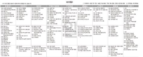 11월20일일 Tv 편성표 영남일보 사람과 지역의 가치를 생각합니다