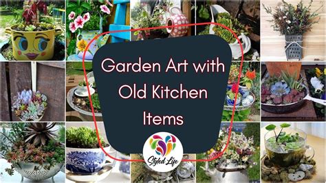 Garden Art With Old Kitchen Items Rustic Garden Ideas Youtube