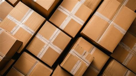 Premium Photo Multiple Brown Cardboard Boxes Featuring Writable