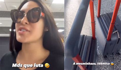 VÍDEO Isabelle Nogueira pega mala por engano em aeroporto Égua da luta