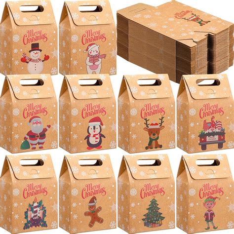 Amazon Qilery Pcs Christmas Kraft Paper Gift Bags Xmas Treat