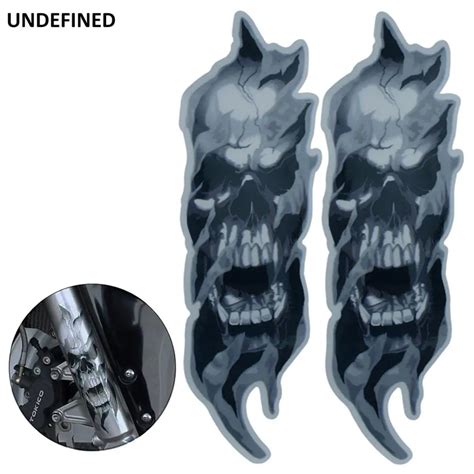 Skull Zombie Motorcycle Sticker Front Fork Decals Graphic Stickers Moto For Honda Kawasaki