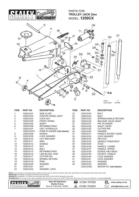 Sealey Jack Spare Parts Catalogue Reviewmotors Co