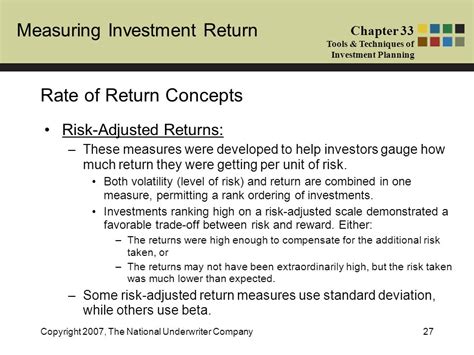 Measuring Investment Return Chapter Tools Techniques Of Investment