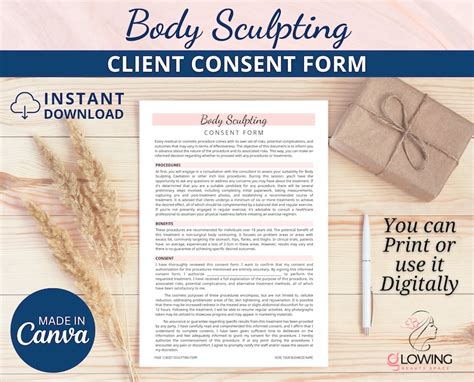 Editable Body Sculpting Consent Form Body Contouring Consent Form Fat