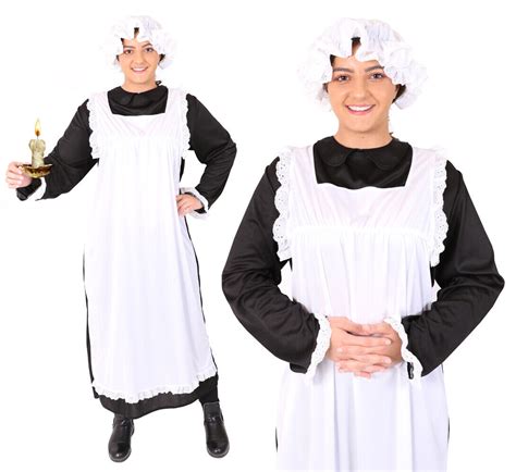 Ladies Poor Victorian Costume Tudor Maid School Historic Adults Fancy