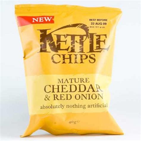 Mature Cheddar And Red Onion Potato Crisps In G Bag From Kettle Chips