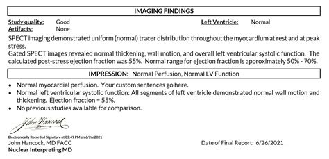 Quick Normal Image Interpretation Section NuclearCardiologyReports