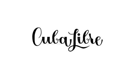 Cuba Lettering Ink Illustration Modern Brush Calligraphy Stock